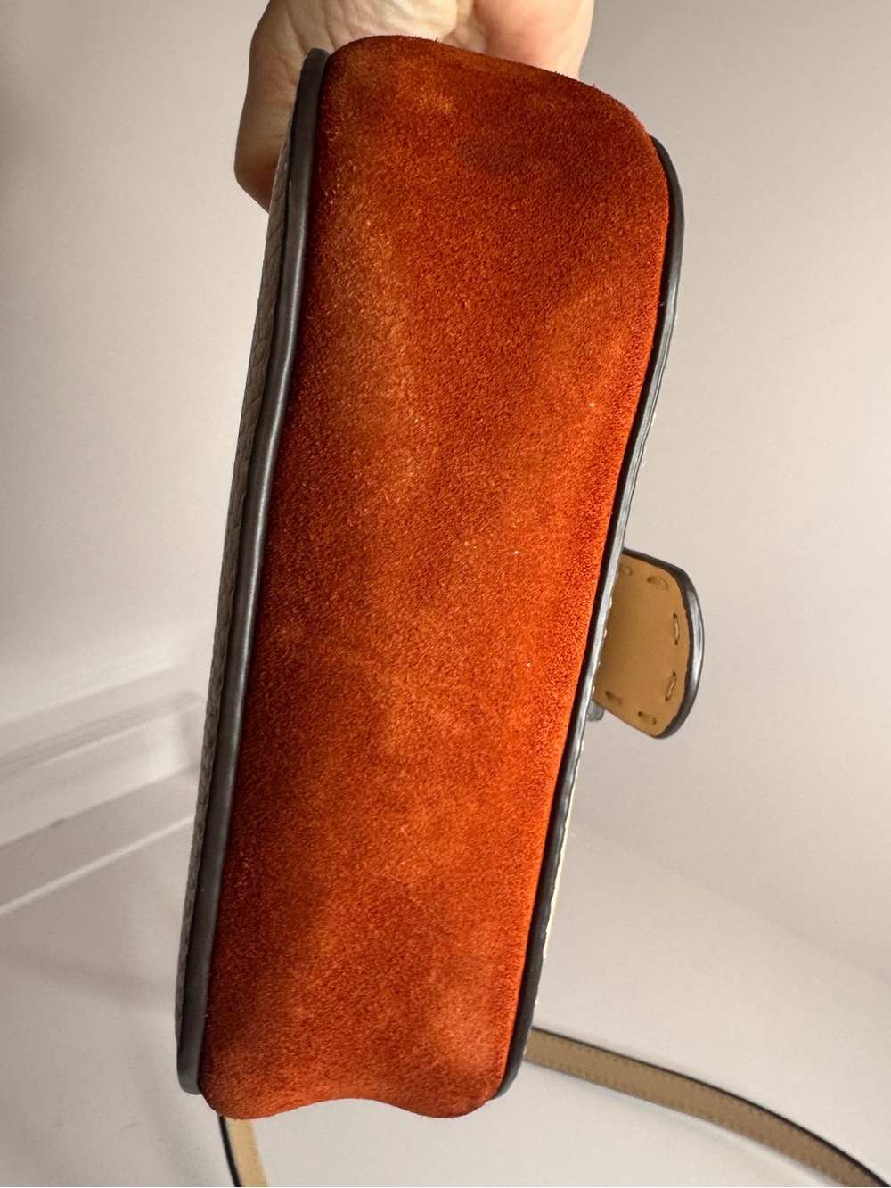 #311 Tory Burch McGraw Embossed Leather & Suede Crossbody Bag - Picture 10 of 16